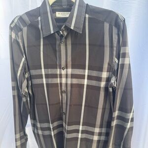 Burberry dress shirt Black check shirt size M